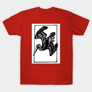 Brown Pelican Woodblock T-Shirt